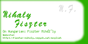 mihaly fiszter business card